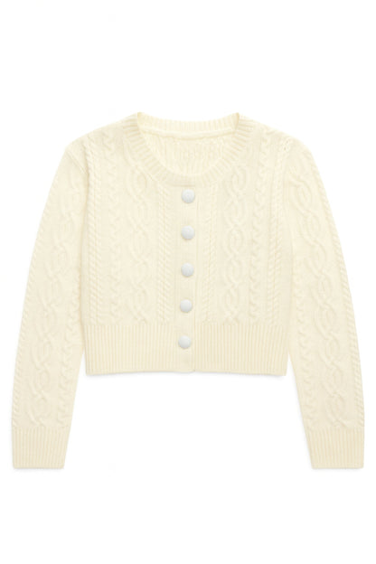 JUNIOR REMI INTRICATE CABLE KNIT CARDIGAN