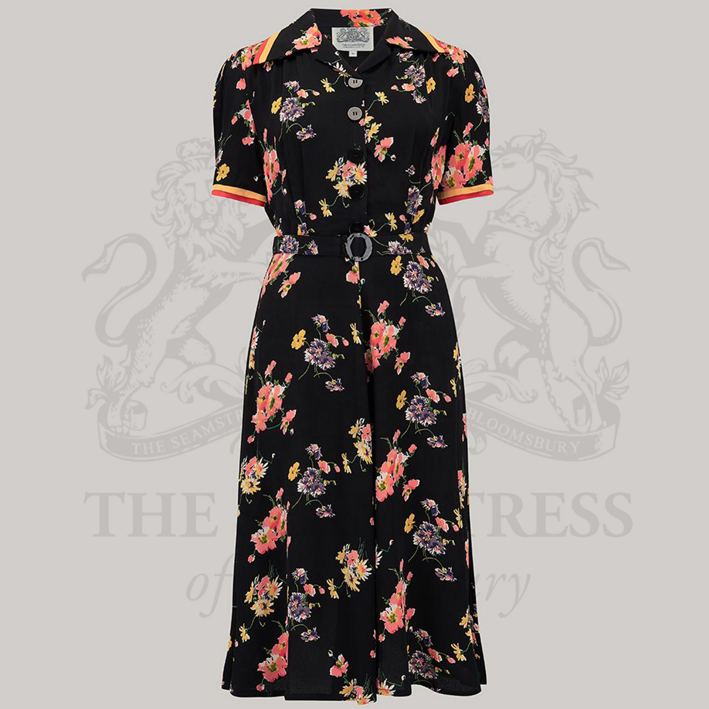 Roma Dress in Black Mayflower