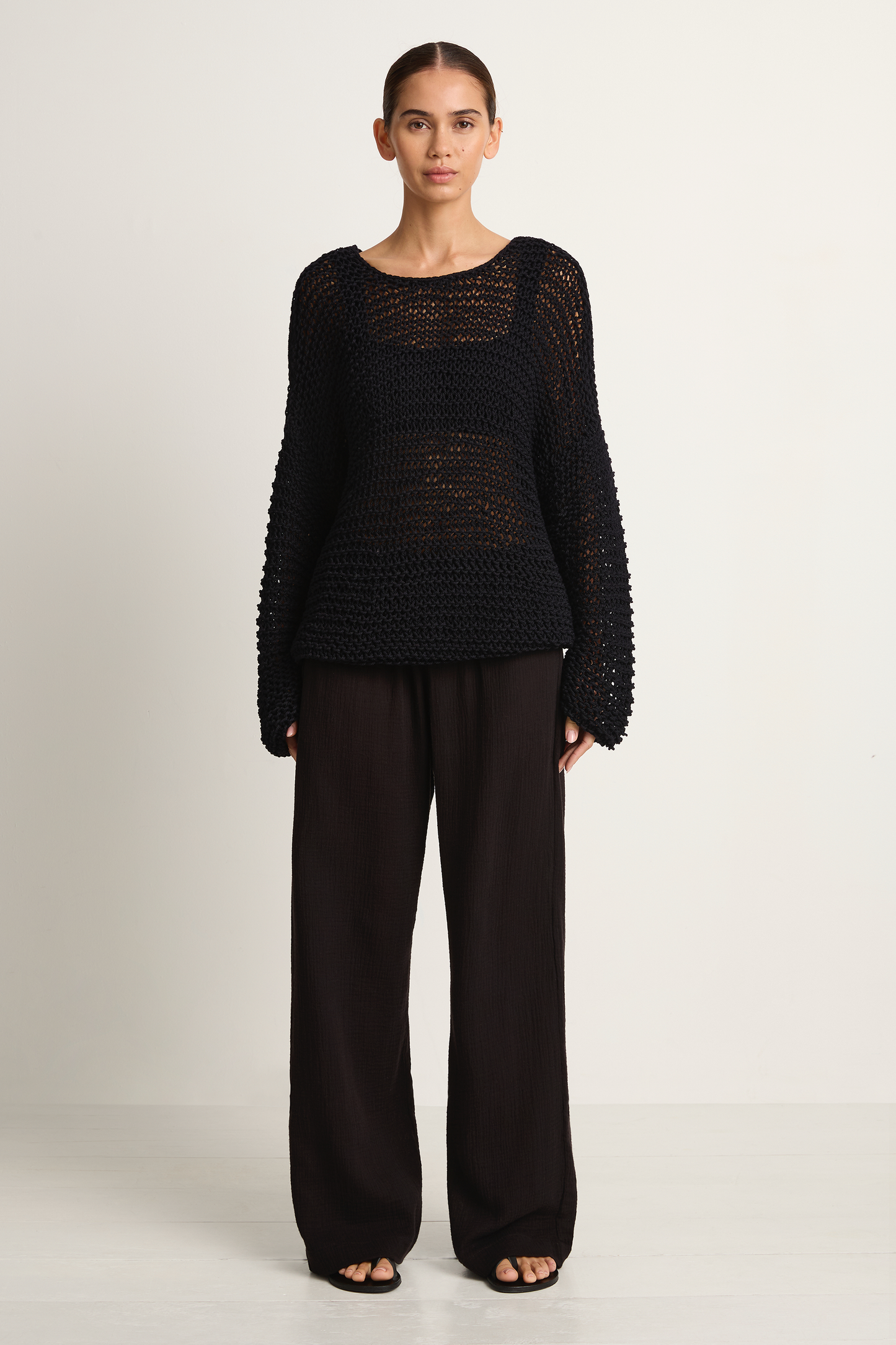 Mikoh Mehetia Knit Drop Shoulder Long Sleeve Top - Night