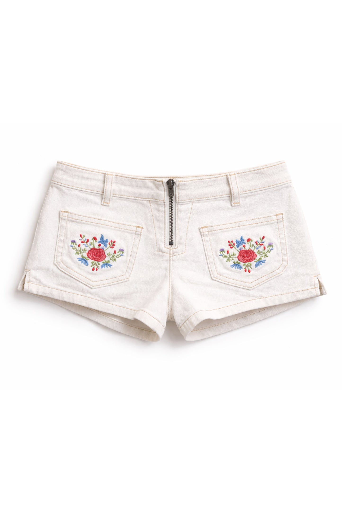 TWEEN SANTA FE DENIM EMBROIDERED SHORT
