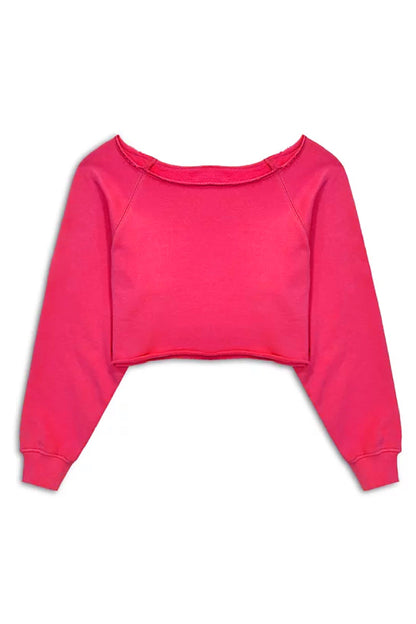 JUNIOR SHANE OFF SHOULDER CROP SWEATSHIRT - FINAL SALE