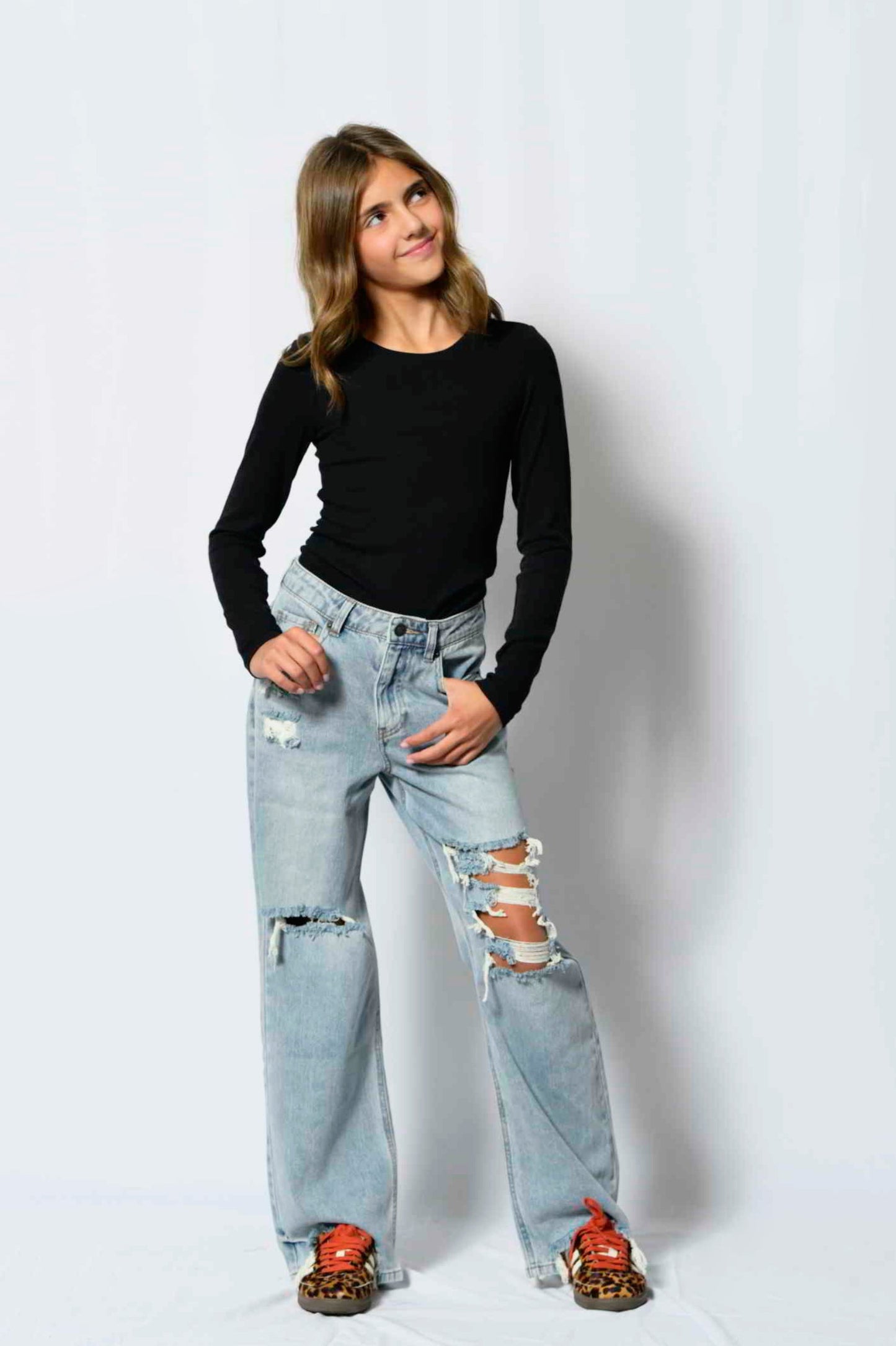 TWEEN STOCKHOLM DISTRESSED DENIM JEANS
