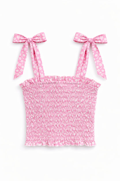 TWEEN SUNNY PRINTED TIE TOP