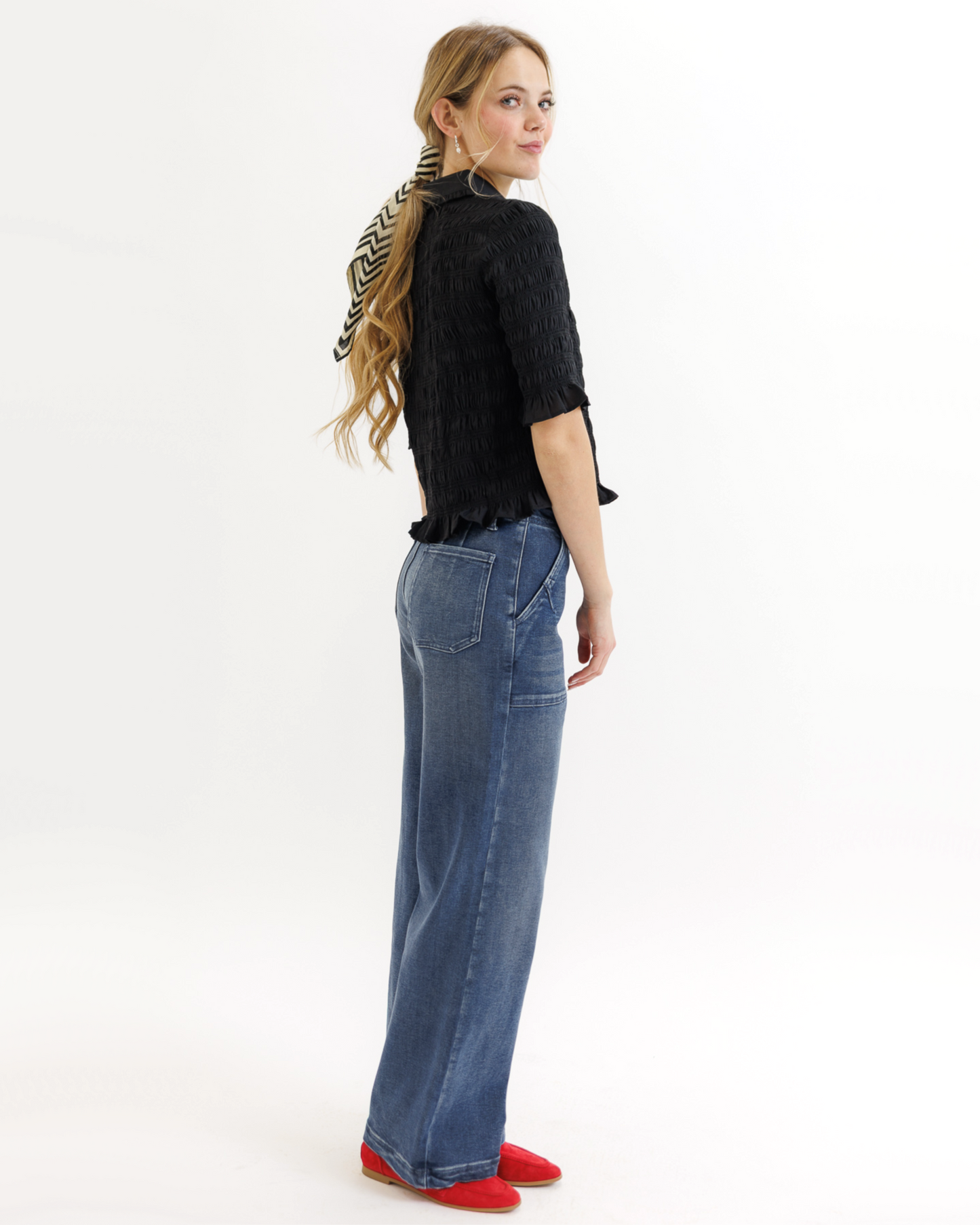Smocked Button Down - Final Sale