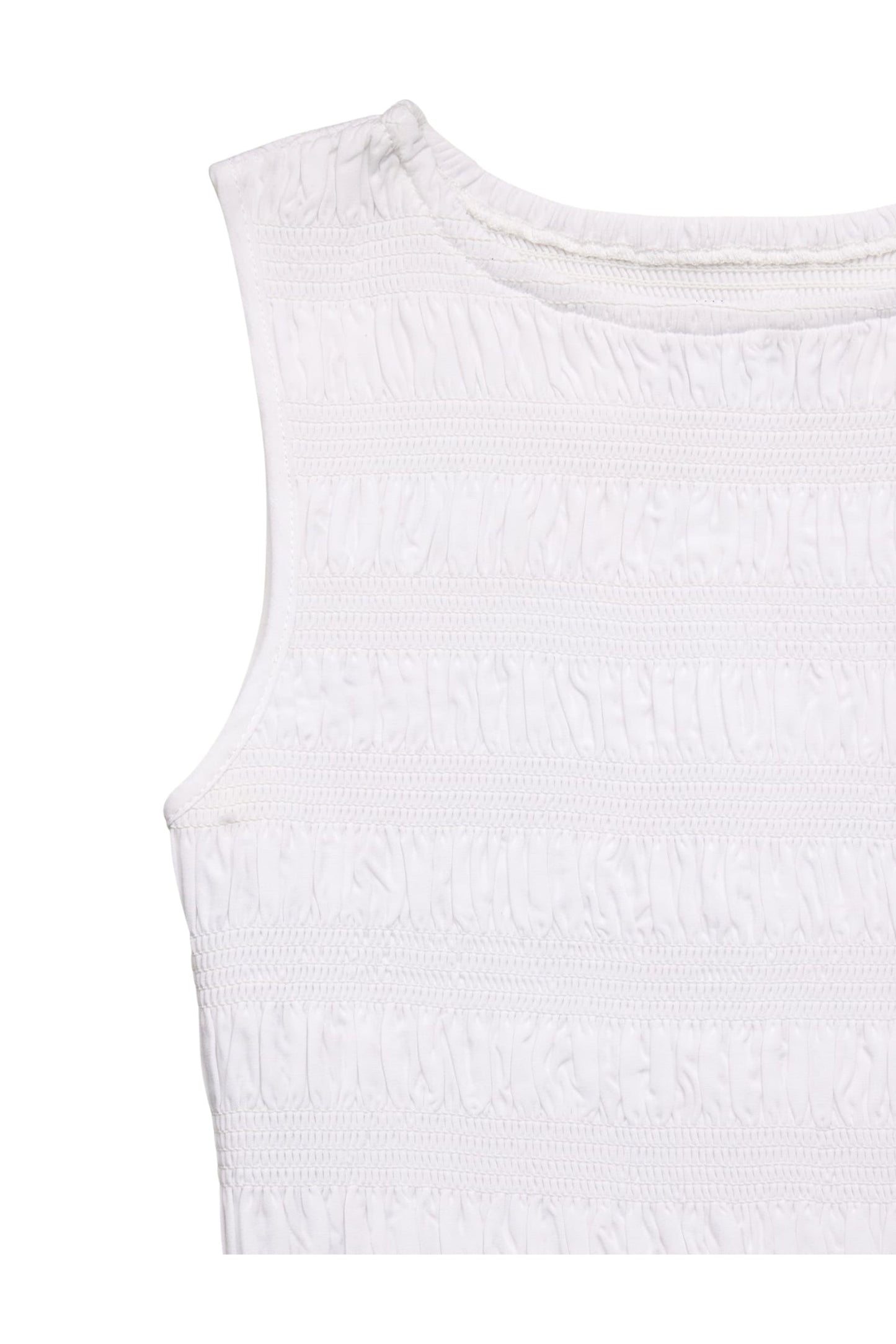 JUNIOR TARA SMOCKED RUFFLE TANK DRESS