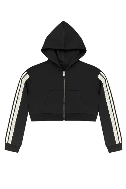 TWEEN TOMMY OS CROP ZIP TRACK HOODIE - FINAL SALE