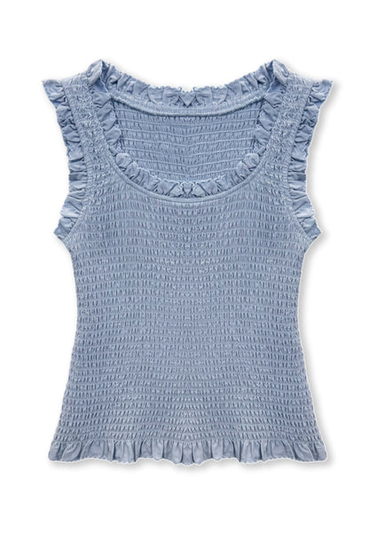 TWEEN HELENA SOLID SMOCKED TANK TOP - FINAL SALE