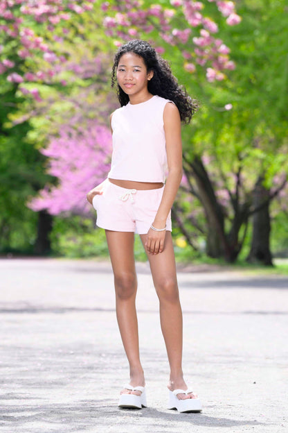 TWEEN TUCKER SOLID TERRY LOW WAISTED SHORT