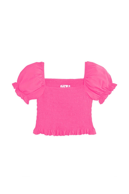 JUNIOR MARLEE PUFF SLEEVE SOLID TOP - FINAL SALE
