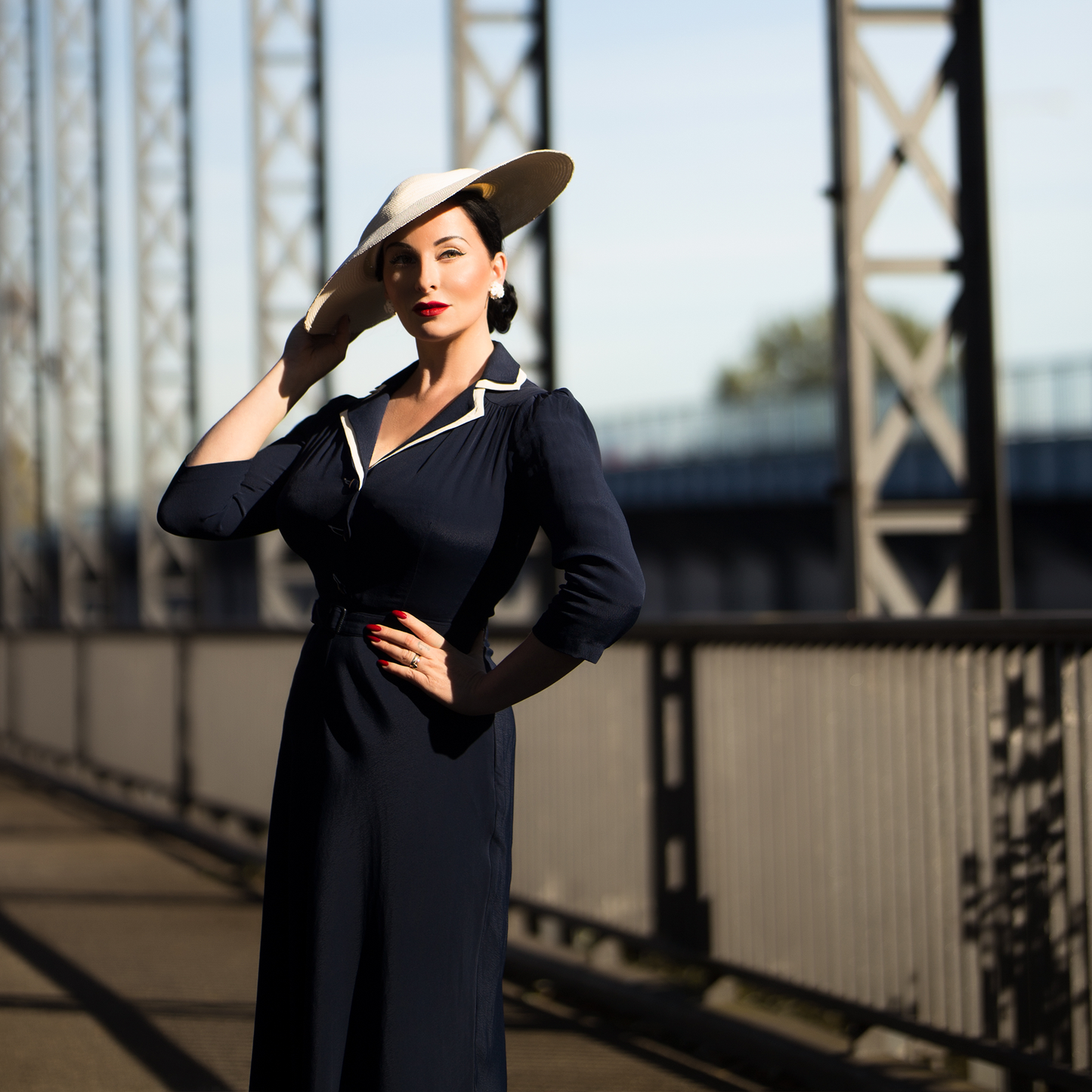 Lisa-Mae Shirtwaister Dress in French Navy