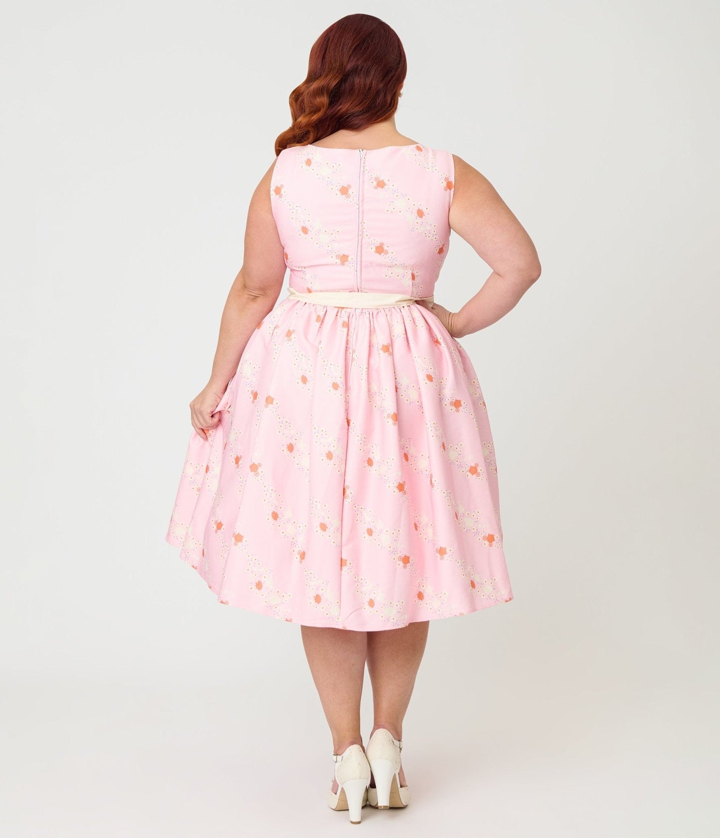 Disney Princess Collection by Unique Vintage Plus Size Pink Princess Sleeveless Swing Dress