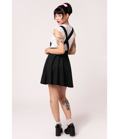 Hell Bunny Black Cupid Pinafore Skirt