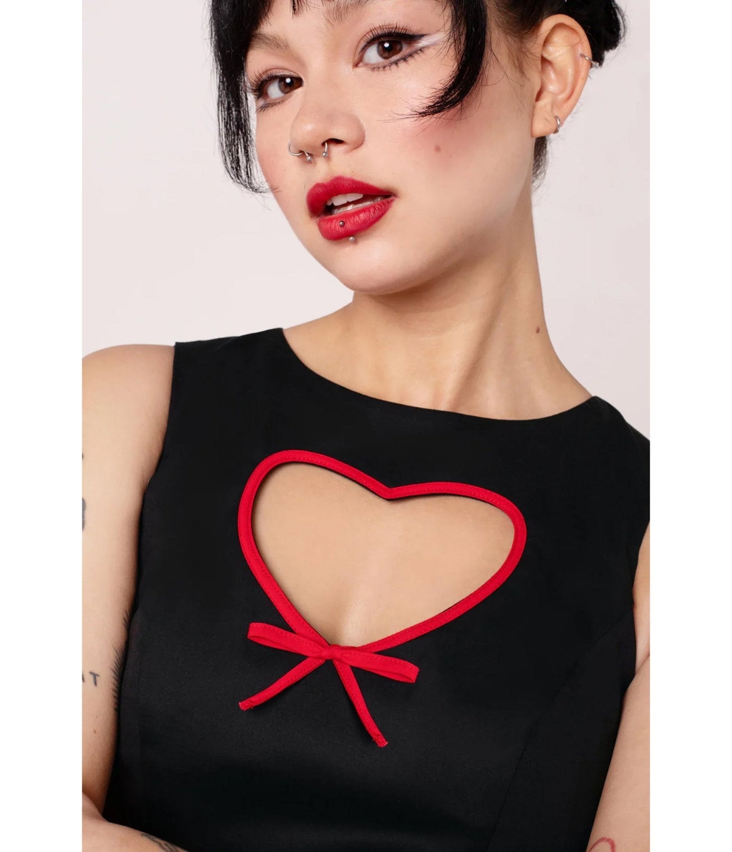 Hell Bunny Black Heart Cutout Lucie Mini Dress