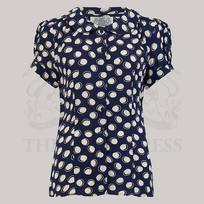 Jive Blouse in Navy Moonshine