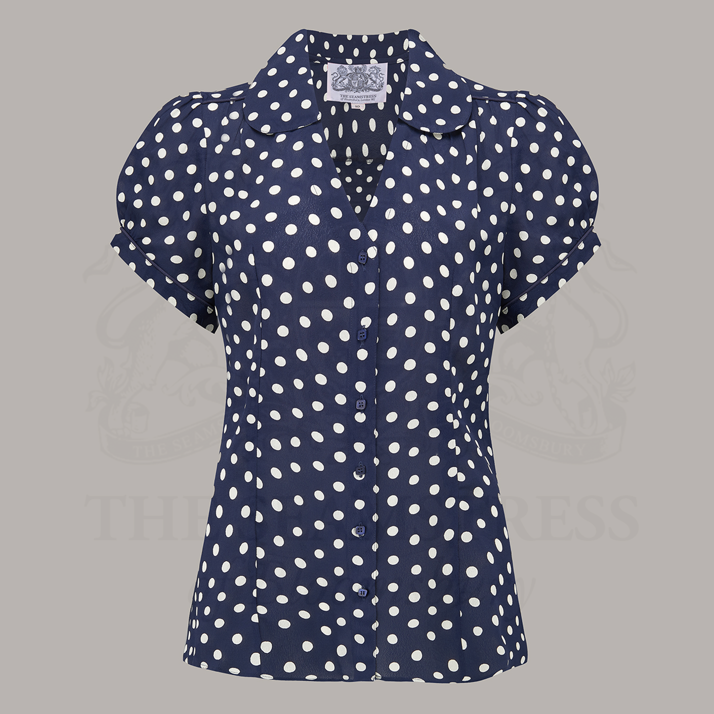 Judy Blouse in Navy Polka