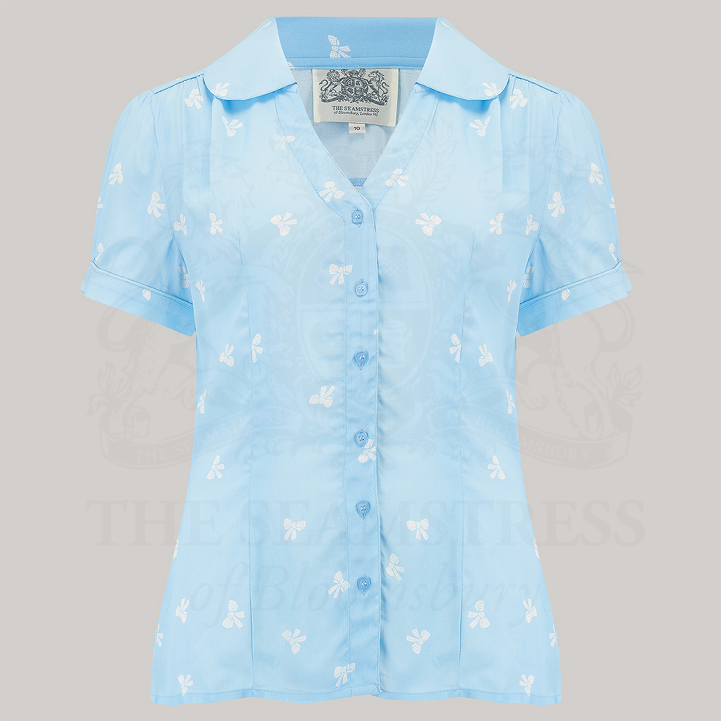 Judy Blouse in Sky Blue Bow