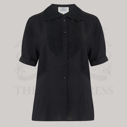 Lacey Blouse in Liquorice Black