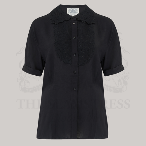 Lacey Blouse in Liquorice Black