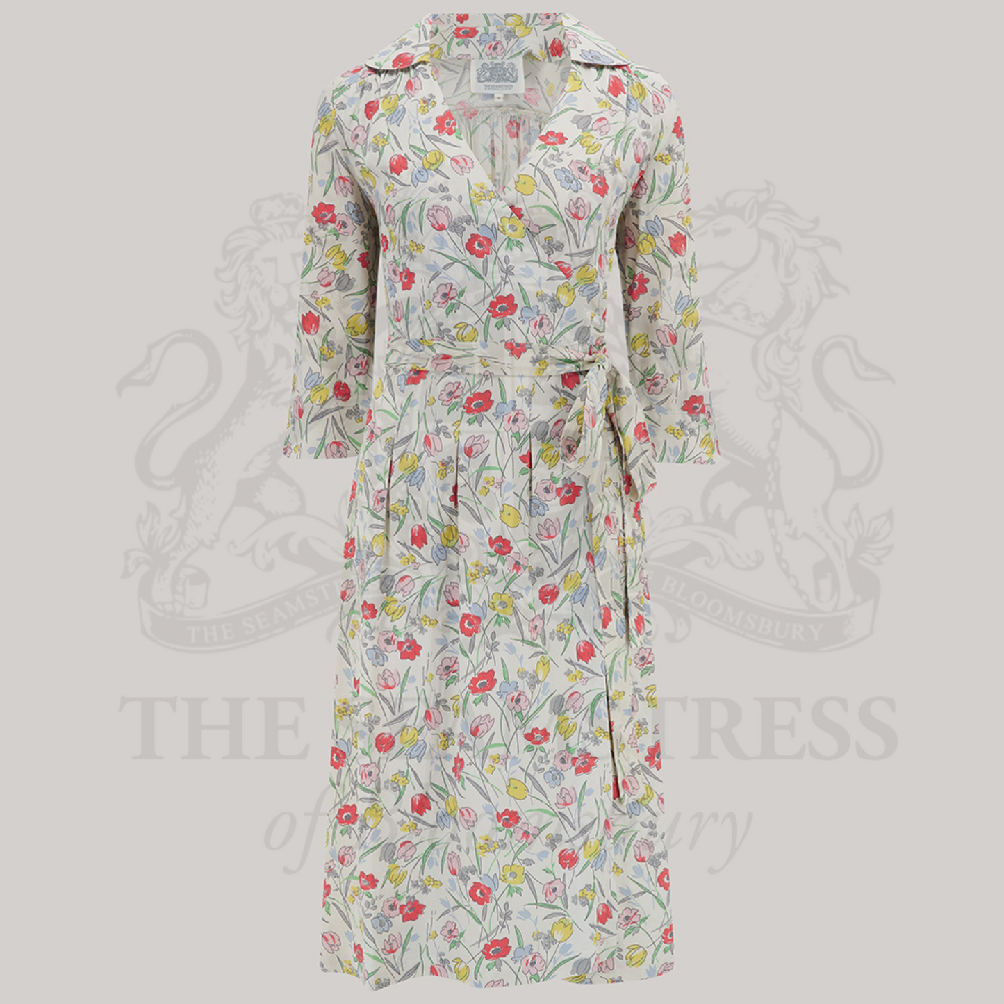 Loretta Wrap Dress in Poppy Print