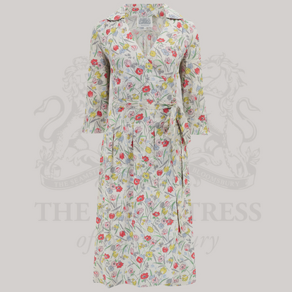 Loretta Wrap Dress in Poppy Print