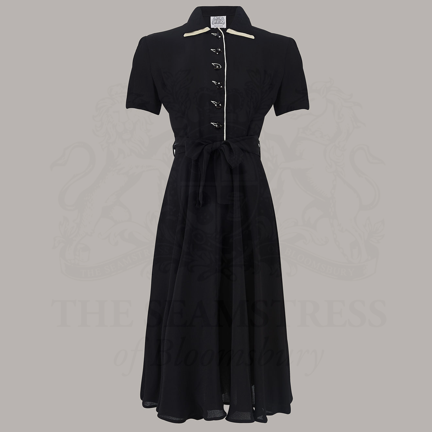 Mae Tea Dress in Liquorice Black