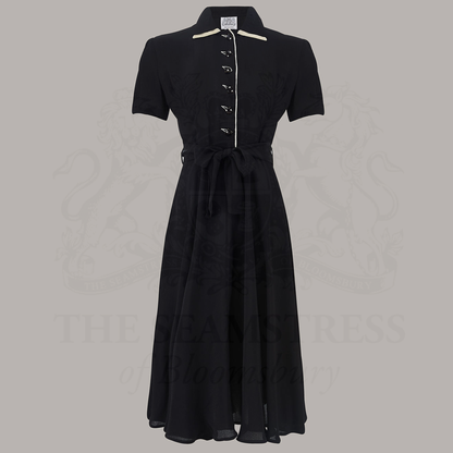 Mae Tea Dress in Liquorice Black