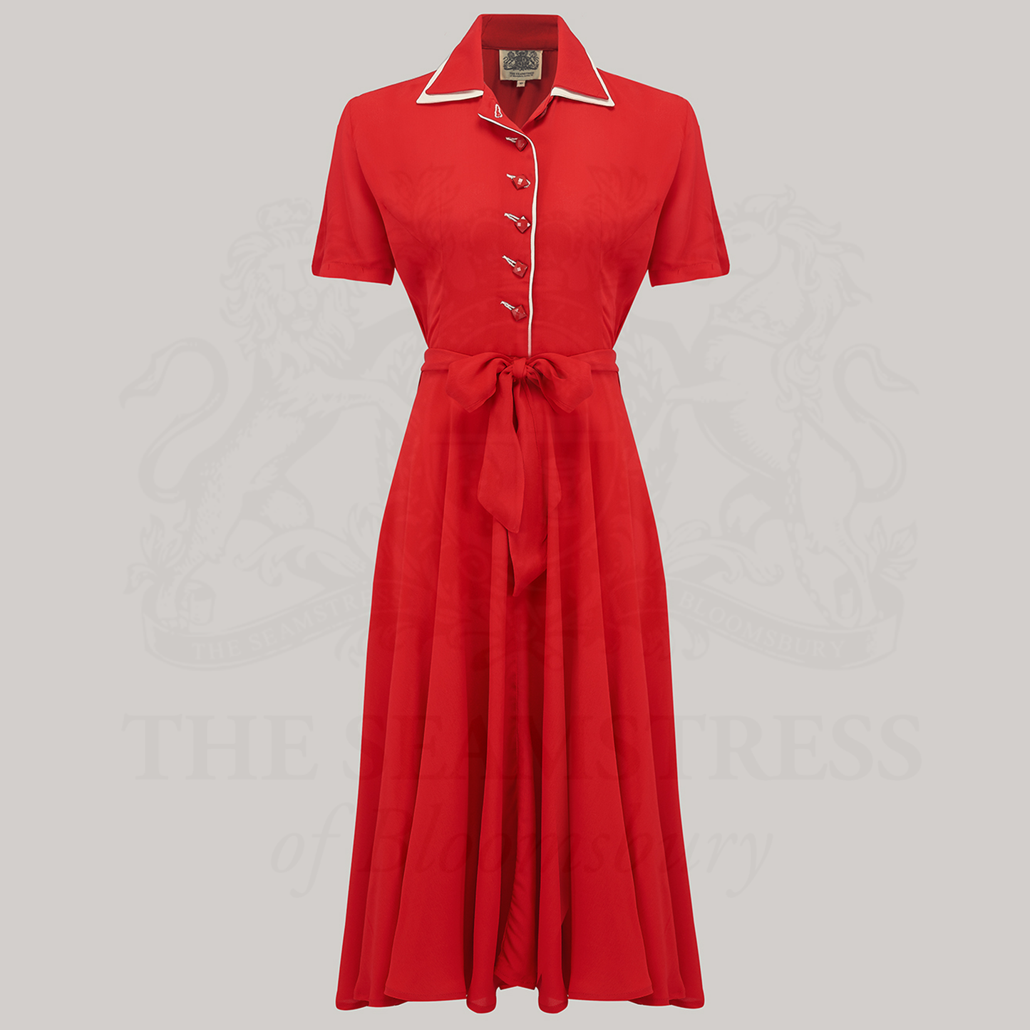 Mae Tea Dress in Lipstick Red