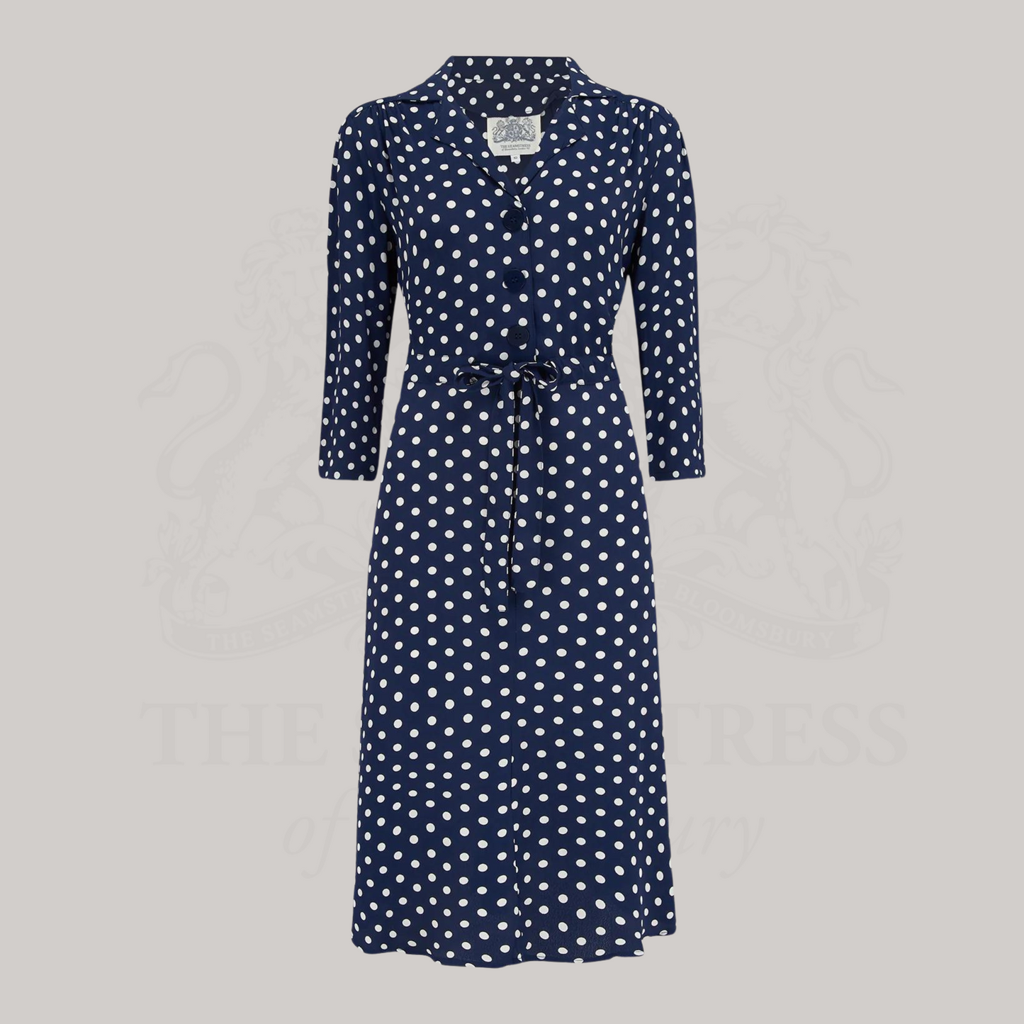 Milly Dress in Navy Polka