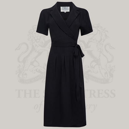 Peggy Wrap Dress in Liquorice Black