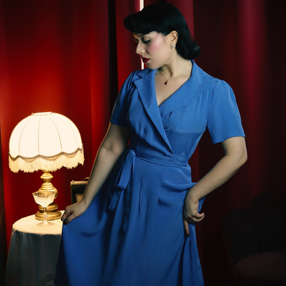 Peggy Wrap Dress in Palace Blue