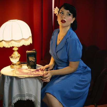 Peggy Wrap Dress in Palace Blue