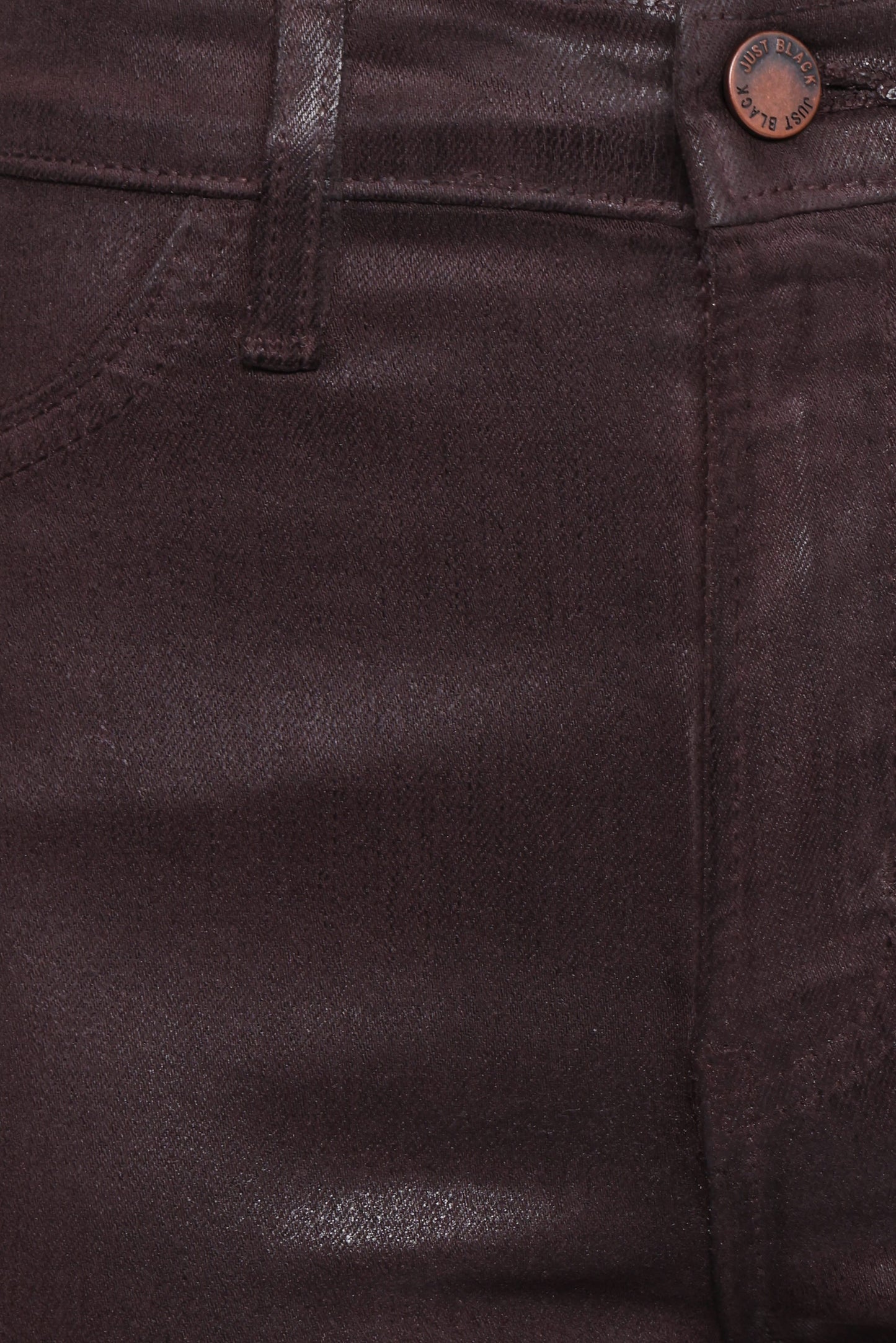 Kalindi Coated Cropped Bootcut Jean - Espresso