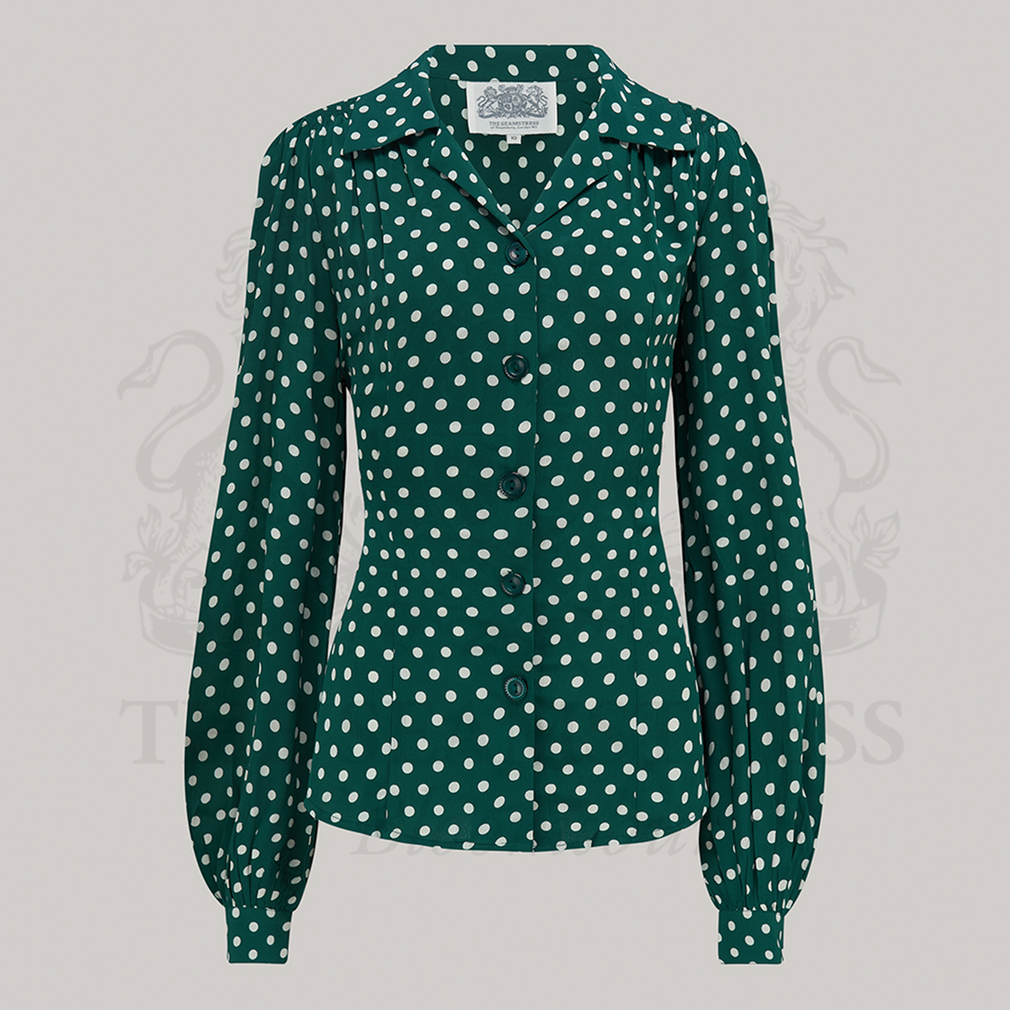 Poppy Blouse in Green Polka
