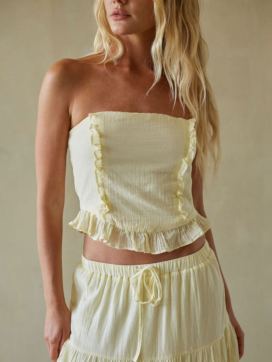 Simona Ruffle Tube Top