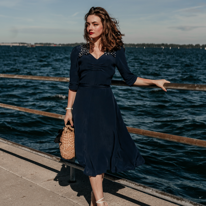 Veronica Dress in French Navy